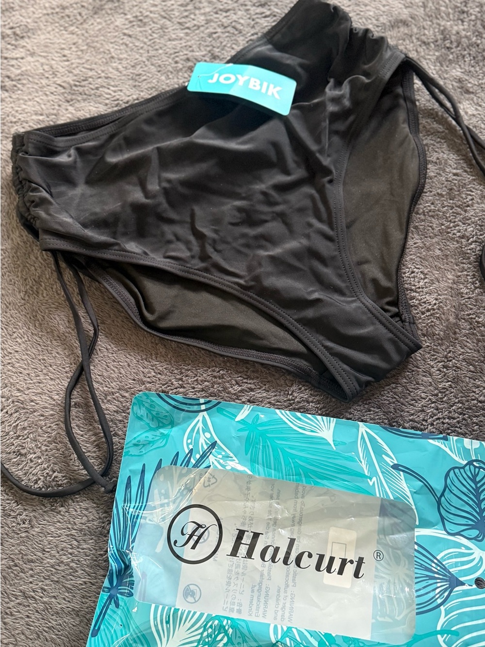 Joybik Black High-Waist Bikini Bottom by Halcurt